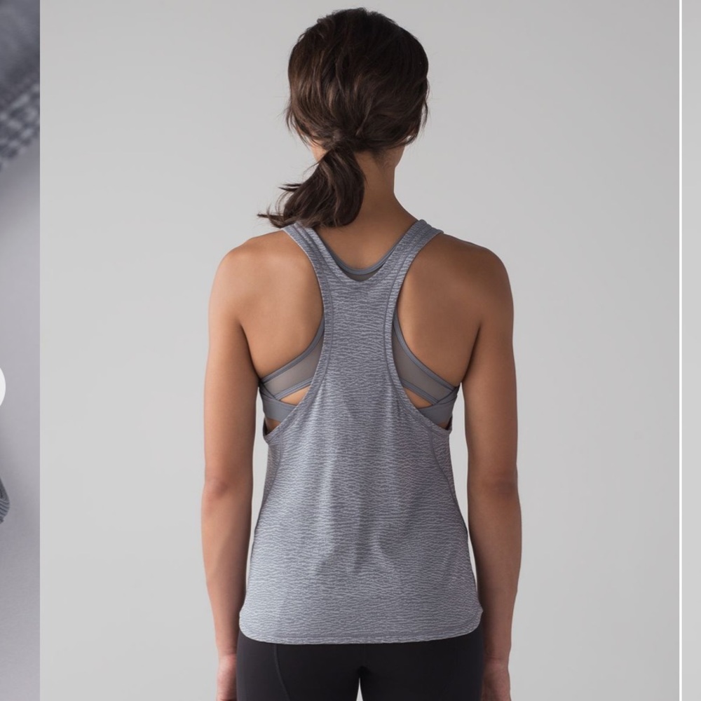 lululemon athletica Gray Strappy Racerback Tank